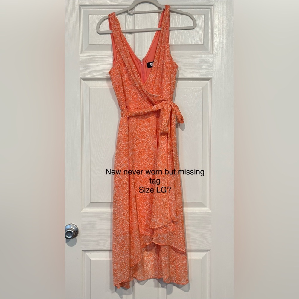 DKNY Vibrant Orange Maxi Dress